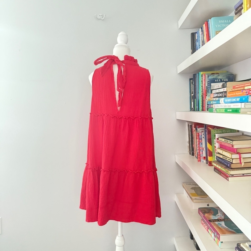 Tuckernuck Pomander Place Red Lightweight Gauze Morgan Dress XL - Picture 4 of 13